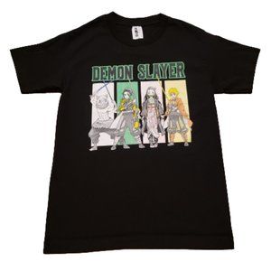 Suna Demon Slayer T-Shirt Black Men's Small S Anime Summer Short Sleeve Casual